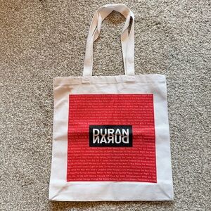 Duran Duran Red and White Tote Bag